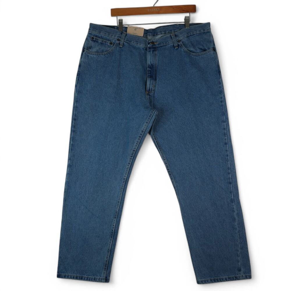 Magellan Outdoors Jeans Mens 42x30 Classic Straight Leg Medium Stone Wash New
